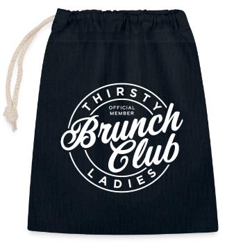Thirsty Ladies Brunch Club - Closable cotton gift bag (25x30cm) - navy - Front