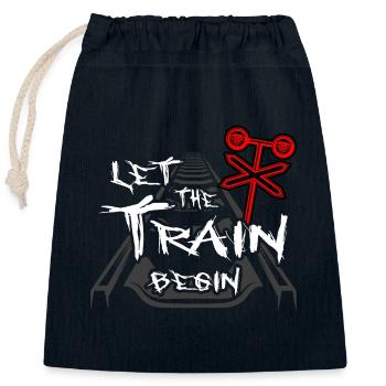Model Railway, Conductor, Railway, Locomotive, Train - Closable cotton gift bag (25x30cm) - navy - Front