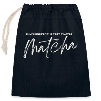 Post Pilates Matcha - Verschließbarer Geschenkbeutel aus Baumwolle (25x30cm) - Navy - Vorne