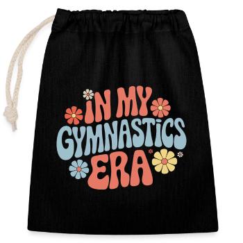 Gymnastics Gymnastics - Closable cotton gift bag (25x30cm) - black - Front