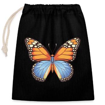 papillon monarque papillon papillons colorés - Sac cadeau en coton avec cordon (25 x 30 cm) - noir - Devant
