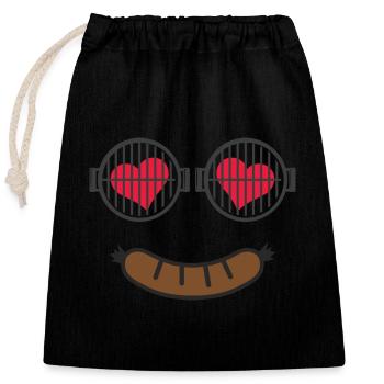 Grilling Grillmaster Grilling BBQ Sausage Charcoal - Closable cotton gift bag (25x30cm) - black - Front