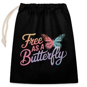 papillon monarque papillon papillons colorés - Sac cadeau en coton avec cordon (25 x 30 cm) - noir - Devant