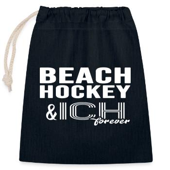 Beachhockey Strandhockey - Verschließbarer Geschenkbeutel aus Baumwolle (25x30cm) - Navy - Vorne