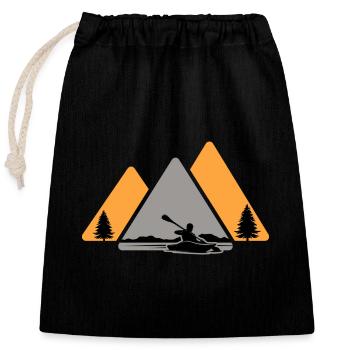 Kayak Kayak Kayak Tour Paddling - Closable cotton gift bag (25x30cm) - black - Front