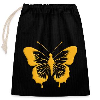 Butterfly - Closable cotton gift bag (25x30cm) - black - Front