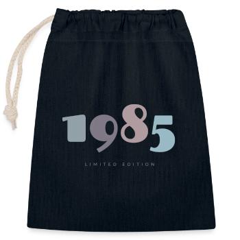 1985 Retro 40th Birthday Gift - Born 1985 - Closable cotton gift bag (25x30cm) - navy - Front