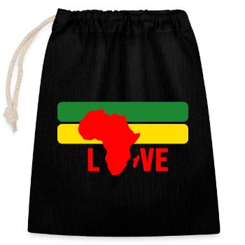 Africa Love African Black Afro Party Safari - Closable cotton gift bag (25x30cm) - black - Front