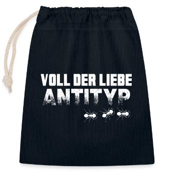 Fourmi colonie de fourmis fourmi feu « Cher antitype » - Sac cadeau en coton avec cordon (25 x 30 cm) - bleu marine - Devant