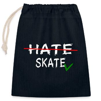 skater skateboard sk8 halfpipe skateboarder skate - Closable cotton gift bag (25x30cm) - navy - Front