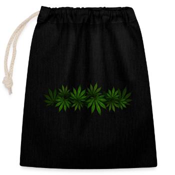 Rasta cannabis weed "legal high nature color" - Closable cotton gift bag (25x30cm) - black - Front