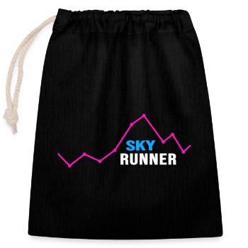 skyrunner mountain-trail trailrunning - Verschließbarer Geschenkbeutel aus Baumwolle (25x30cm) - Schwarz - Vorne