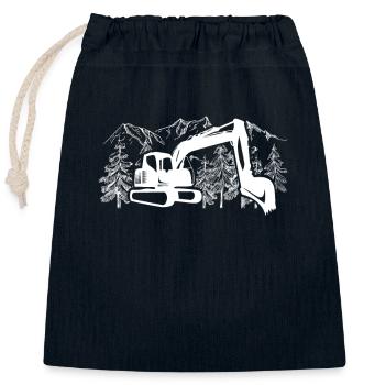 Idées cadeaux pour conducteur de pelle - Sac cadeau en coton avec cordon (25 x 30 cm) - bleu marine - Devant