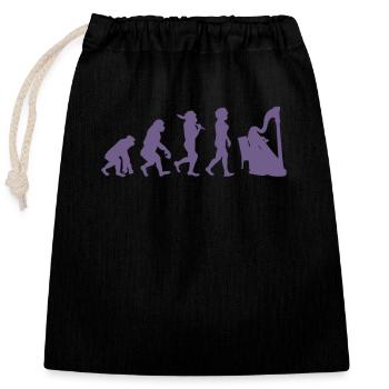 Music Harp Evolution for Women Black - Closable cotton gift bag (25x30cm) - black - Front