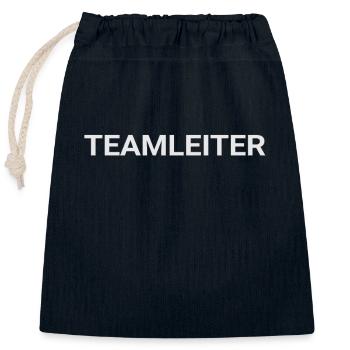 Teamleiter Rücken, Rückseite, hinten beschriftet - Verschließbarer Geschenkbeutel aus Baumwolle (25x30cm) - Navy - Vorne
