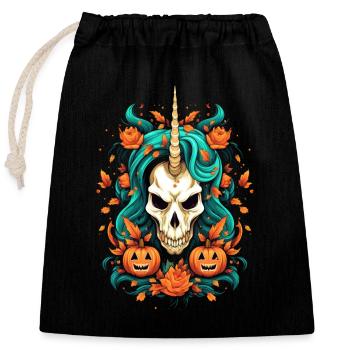 Halloween Costume Creepy - Closable cotton gift bag (25x30cm) - black - Front