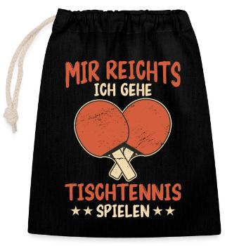 Tischtennis Ping Pong Tischtennisspieler - Verschließbarer Geschenkbeutel aus Baumwolle (25x30cm) - Schwarz - Vorne