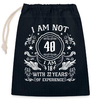 Geschenk 40 Jahre Geburtstagskind - Verschließbarer Geschenkbeutel aus Baumwolle (25x30cm) - Navy - Vorne