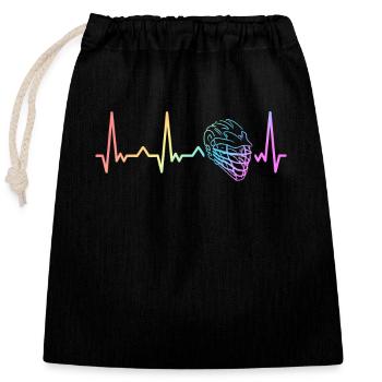 Lacrosse Sport Lacrosse Players - Closable cotton gift bag (25x30cm) - black - Front