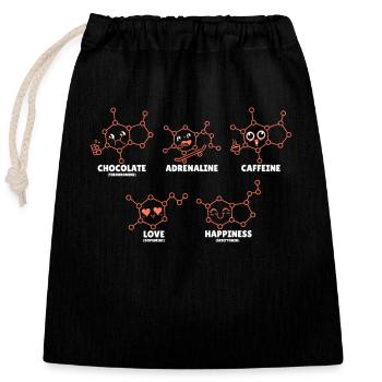 Chimiste Chimie Science Atome Molécule - Sac cadeau en coton avec cordon (25 x 30 cm) - noir - Devant