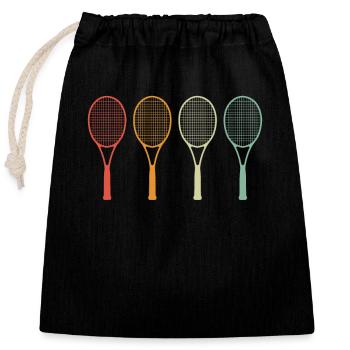 Joueur de tennis - Sac cadeau en coton avec cordon (25 x 30 cm) - noir - Devant