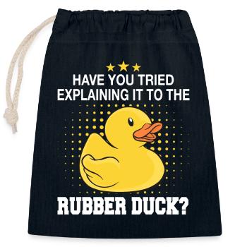 Gummienten Enten Badezimmer Gelbe Ente - Verschließbarer Geschenkbeutel aus Baumwolle (25x30cm) - Navy - Vorne