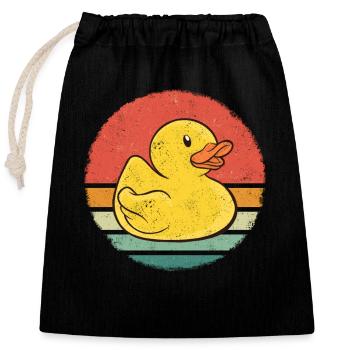 Gummienten Enten Badezimmer Gelbe Ente - Verschließbarer Geschenkbeutel aus Baumwolle (25x30cm) - Schwarz - Vorne