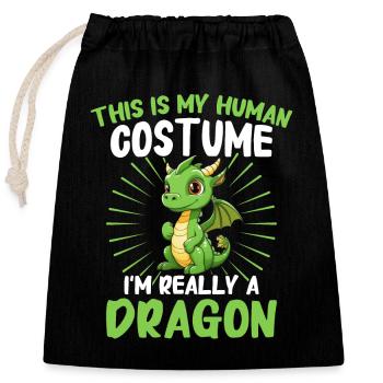 Dragon Mystic Dragon Fantaisie - Sac cadeau en coton avec cordon (25 x 30 cm) - noir - Devant