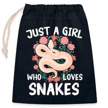 Snake, Snake, Animal - Closable cotton gift bag (25x30cm) - navy - Front