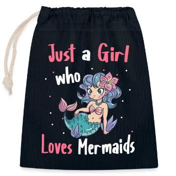 Mermaid Fable Mermaids Conte de fées - Sac cadeau en coton avec cordon (25 x 30 cm) - bleu marine - Devant