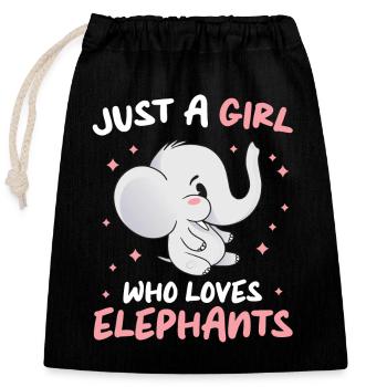 Elefant Tier Elefanten Zoo - Verschließbarer Geschenkbeutel aus Baumwolle (25x30cm) - Schwarz - Vorne