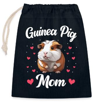 Guinea pig - Closable cotton gift bag (25x30cm) - navy - Front