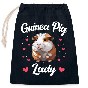 Guinea pig - Closable cotton gift bag (25x30cm) - navy - Front