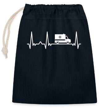 Ambulancier paramédical - Sac cadeau en coton avec cordon (25 x 30 cm) - bleu marine - Devant