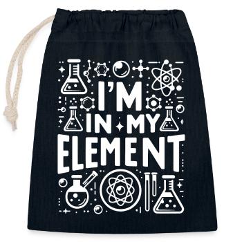 Chimiste Chimie Science Atome Molécule - Sac cadeau en coton avec cordon (25 x 30 cm) - bleu marine - Devant