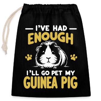 guinea pig - Closable cotton gift bag (25x30cm) - black - Front