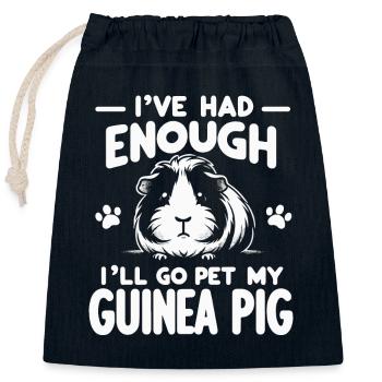 Guinea pig - Closable cotton gift bag (25x30cm) - navy - Front