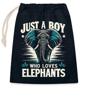 Elefant Tier Elefanten Zoo - Verschließbarer Geschenkbeutel aus Baumwolle (25x30cm) - Navy - Vorne