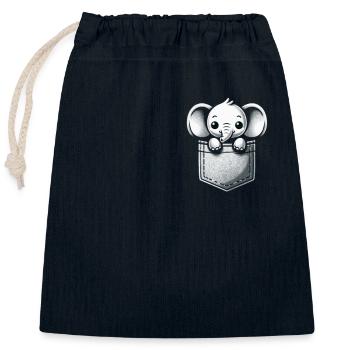 Elefant Tier Elefanten Zoo - Verschließbarer Geschenkbeutel aus Baumwolle (25x30cm) - Navy - Vorne