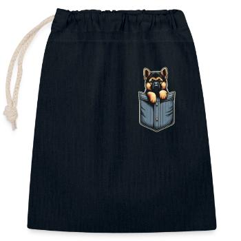 German Shepherd Dog Malinois - Closable cotton gift bag (25x30cm) - navy - Front
