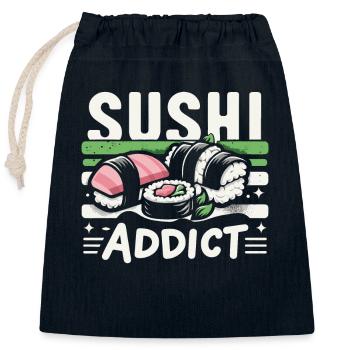 Sushi Japanisches Essen Maki Sushi Kawaii - Verschließbarer Geschenkbeutel aus Baumwolle (25x30cm) - Navy - Vorne