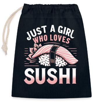 Sushi Japanisches Essen Maki Sushi Kawaii - Verschließbarer Geschenkbeutel aus Baumwolle (25x30cm) - Navy - Vorne