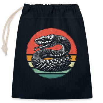 Snake, Snake, Animal - Closable cotton gift bag (25x30cm) - navy - Front
