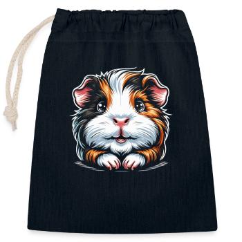 Guinea pig - Closable cotton gift bag (25x30cm) - navy - Front