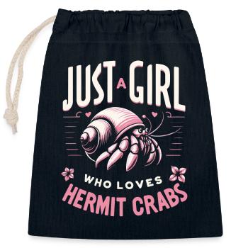 Crab Hermit Crab Crab - Closable cotton gift bag (25x30cm) - navy - Front