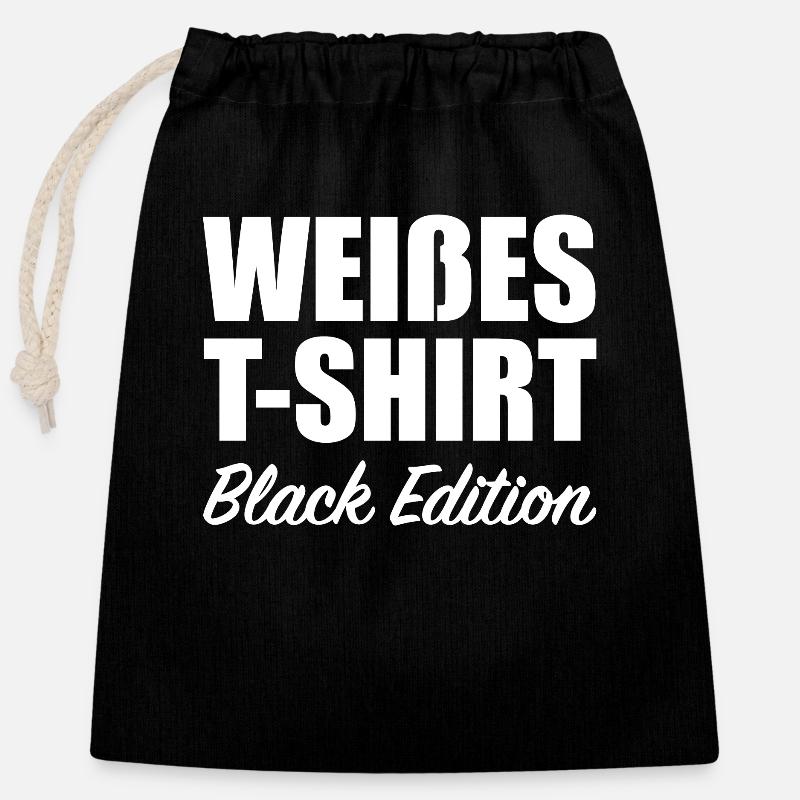 Funny Srkastic Irony Black Edition - Closable cotton gift bag (25x30cm) - black