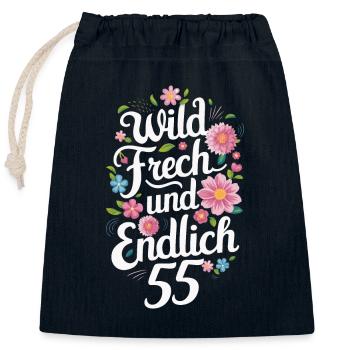 Birthday Gift 55 Years Birthday Child - Closable cotton gift bag (25x30cm) - navy - Front