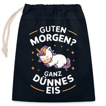 Unicorn Unicorns Mythical Creatures Mystical - Closable cotton gift bag (25x30cm) - navy - Front