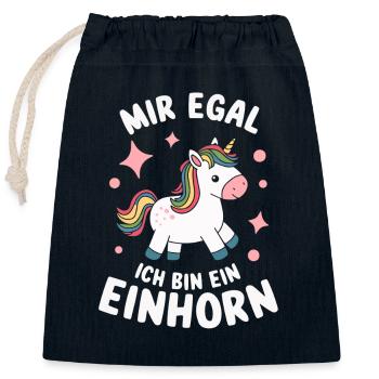 Unicorn Unicorns Mythical Creatures Mystical - Closable cotton gift bag (25x30cm) - navy - Front
