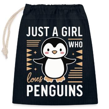 Pinguin Pinguine Tier - Verschließbarer Geschenkbeutel aus Baumwolle (25x30cm) - Navy - Vorne